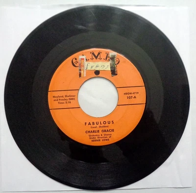Charlie Grace Fabulous/Just Lookin' 1957 Cameo 107 Indianapolis 1-B/1-B Press VG - Image 1 of 4