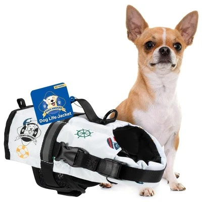 Nautical XX Small Dog Life Jacket with Reflective Strips and Handle - Image 1 of 4