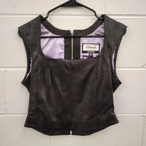 Chaleco WILSONS Negro "Pelle Studio" 100% Cuero Cremallera Completa Para Mujer Talla XL - Imagen 1 de 8