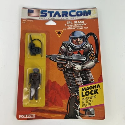 STARCOM - Shadow Force CPL. SLASH Magnetic Action Figure - Sealed (Coleco 1986) - Image 1 of 4