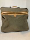 HARTMANN Vtg Tweed Leather Rolling Carry On Luggage Garment Bag Suitcase
