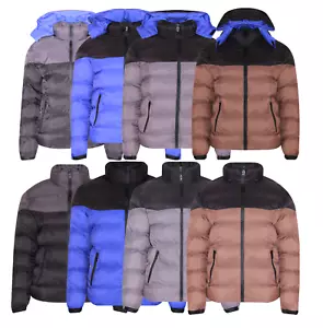Nuevo Gruesos para Hombre Chaqueta Acolchada Contraste Burbuja Con & Sin Capucha - Imagen 1 de 4