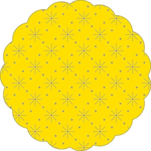 Tissue Deckchen mit Sterne - Punkte Prägung in Gelb, Ø 80mm, 250 Stück - Mank - Bild 1 von 1