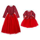 US Christmas Mommy and Me Dresses Daughter Family Matching Tutu Dress Maxi Dress