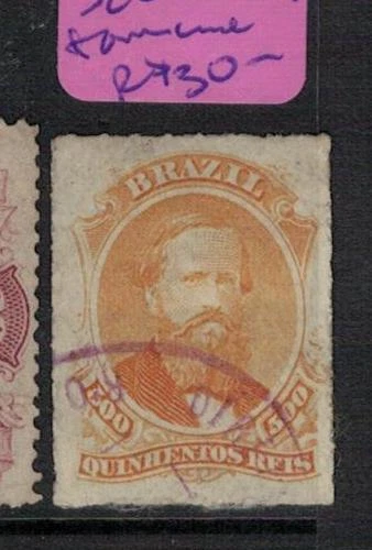 Brazil SC 67 Violet Town Cancel VFU (3elx) - Image 1 of 1