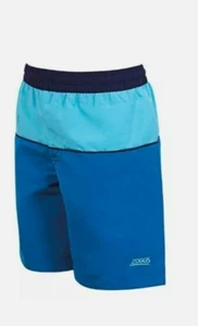 BRAND NEW Zoggs Boys' Leo Panel Shorts in Blue Stripes - Size M (25" waist) - Picture 1 of 3