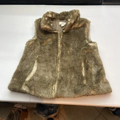 Chaleco de piel sintética Ann Taylor Loft para mujer talla 6 sin mangas capas de invierno Foto 1 de 4