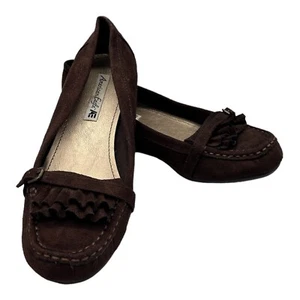 American Eagle Women's Size 8.5W  Brown Suede Slip-On Flats - Picture 1 of 9