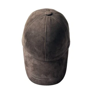 100 % Real Leather Baseball Suede Cap Adjustable Unisex Dad Hat - Picture 1 of 6