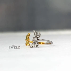14K Gold 0,09 ct VS/F-G Diamant bicolor (gelb & weiß) Schmetterling - Bild 1 von 5
