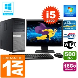 PC Tour DELL 7010 Core I5-2400 Ram 16Go Disque 500 Go Wifi W7 Ecran 22" - Photo 1/1