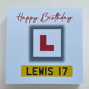 17th Birthday Card Grandson Son Nephew Personalised Boys Learner Driver Car - Picture 1 of 5