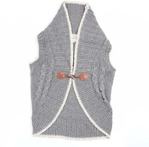 New Look Womens Grey V-Neck Acrylic Blend Cardigan Size 8 - Picture 1 of 12