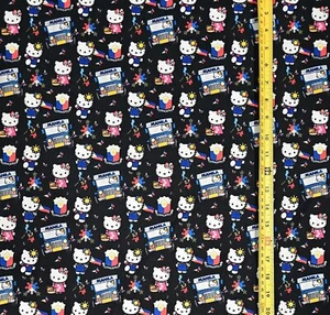 HELLO KITTY PHILIPPINES THEME BLACK FABRIC ( HALF YARD OR 1 YARD) - Picture 1 of 4