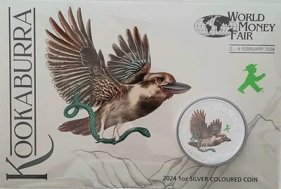 2024 AUS 1 OZ ARGENTO COLORATO KOOKABURRA BU (FIERA MONDIALE DEL DENARO) - Immagine 1 di 2
