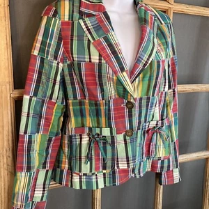 Doncaster Womens Patchwork Madris Blazer Jacket Size 2 Lined 2 Pockets Boho WOW - Picture 1 of 10