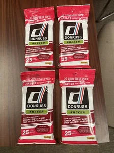 4X LOT 2021-22 Donruss Soccer Cello Fat Value 25 FIFA Cards Factory Sealed Packs - Picture 1 of 2