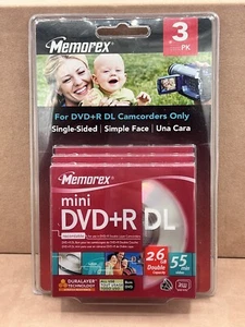 Memorex Mini DVD + R DL 2.6 GB 55 mins camcorder video single sided 8 cm 3 pk - Afbeelding 1 van 2