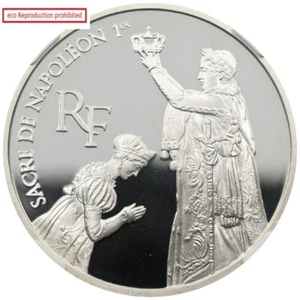 France 1993 Elizabeth II 100 Franc Silver Coin NGC PF68UC Napoleon Coronation - Picture 1 of 4