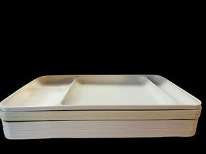 Tupperware Vintage Tray Almond Divided Cafeteria Style 15x9 1535 Lot of 7 BS BW - Picture 1 of 10