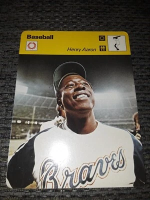1977-79 Sportscaster Baseball HANK AARON 03-16 BRAVES HOF - Lausanne B back - Imagem 1 de 4