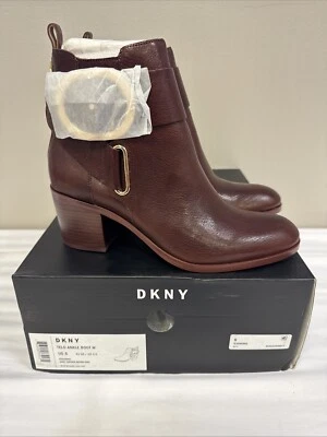 DKNY Women's Telo Ankle Boots Goat Leather Brown Size 6 K2056992 - Image 1 of 4