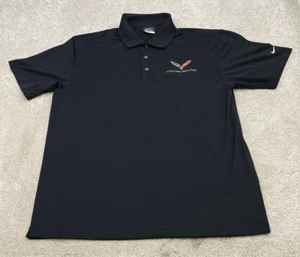 Corvette Nike Golf Dri-Fit Polo Shirt Men's XL Black Embroidered Corvette Logo - Picture 1 of 10