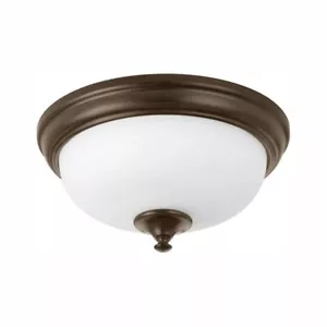 11 in. Alabaster Collection 21 -Watt Antique Bronze Integrated LED Flush Mount - Picture 1 of 3