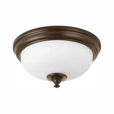 11 in. Alabaster Collection 21 -Watt Antique Bronze Integrated LED Flush Mount - Image 1 of 3