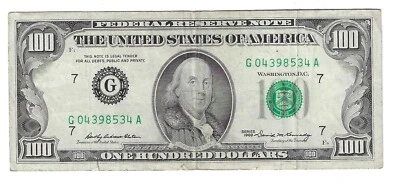 Series 1969 $100 Chicago Note  LOT 43 - Image 1 of 2