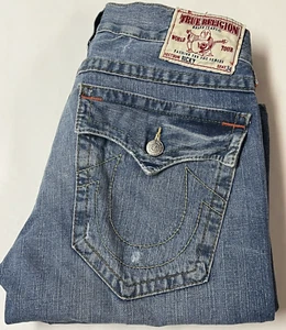 Pantalones de mezclilla True Religion para hombre Ricky lavado oscuro 34 x 32 ¡Usados en excelente estado! - Imagen 1 de 9