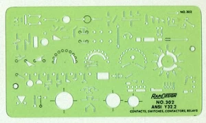 Berol Rapidesign Template - Contatti Interruttori Contattori Relè - R-302 - Foto 1 di 1