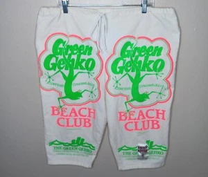 Vintage 90s Green Gehko Beach Club Shorts Vacation Sweet Sacks Linebacker USA - Picture 1 of 3