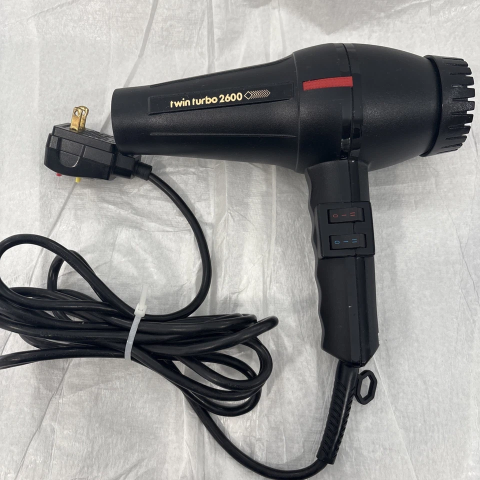 Профессиональный фен TwinTurbo 2600 — сделано в Италии — черный — протестирован работает - Изображение 1 из 4