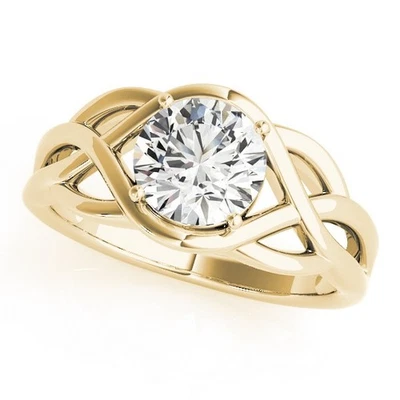 1.00 Ct Round Cut Lab Created Diamond Anniversary Ring 14k Yellow Gold Size 6 - Image 1 of 4