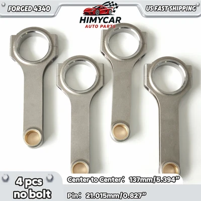 Forged H-Beam Connecting Rods for Honda Acura B18A B18B B20B B20Z 137mm 5.394'' - Image 1 of 4
