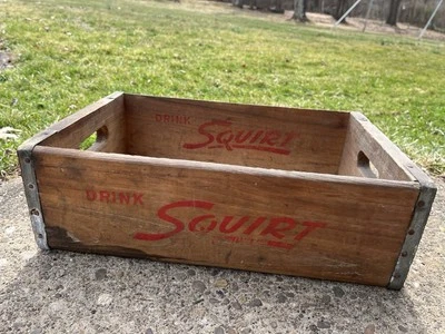 Vintage Squirt Bottling Co. Botella de soda pop caja de madera portador Punxsutawney PA Foto 1 de 4