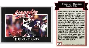 Legends Thurman Thomas #47 1991 - Buffalo Bills - casi como nuevo - Imagen 1 de 1