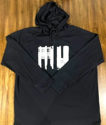 Sudadera con capucha negra Express para hombre con estampado gráfico blanco Foto 1 de 4