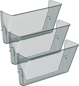 3er Pack Klar Acryl Einzel Tasche Kunststoff Hängende Wandhalterung Datei Halter für O - Bild 1 von 12