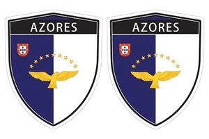 Azores flag window car shield shape decal car bumper sticker set of 2 SH06 - Imagen 1 de 4