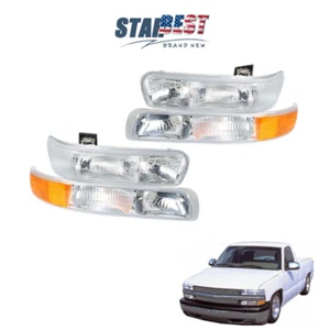 Par de faros izquierdo+derecho para Chevy Silverado 1999-2002 Suburban Tahoe 2000-2006 - Imagen 1 de 12