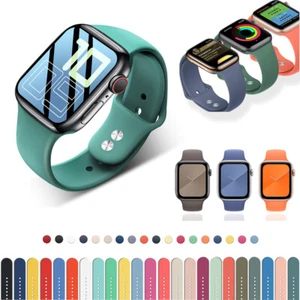 Silicone Sport Band Strap for Apple Watch Series 9 8 7 6 5 4 SE 40/44/41/45/49mm - Picture 1 of 69