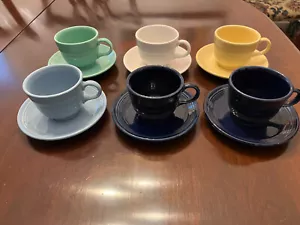 Fiestaware Cup & Saucer Set Homer Laughlin Coffee Tea (6 Sets) - Picture 1 of 4
