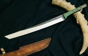 Handmade 27 inches Carbon Steel Hunting Short Katana Sword with Leather sheath - Picture 1 of 1