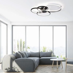 LED Deckenleuchte Lampe Papilon Schwarz groß 85x67cm 35W 5000lm warmweiß 3000K - Bild 1 von 7