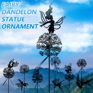 Outdoor Fairies Dandelions Dance Together Statue Garden Ornament Sculpture Decor - Picture 1 of 32