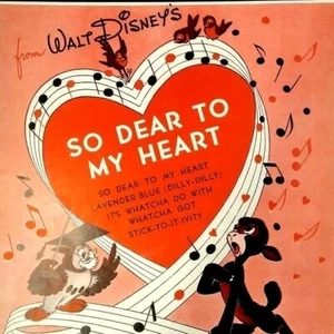 So Dear To My Heart 1948 azul lavanda (Dilly Dilly) partituras vintage de Disney - Imagen 1 de 3