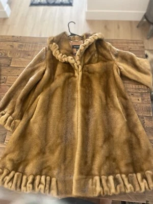 Jones New York Faux Hooded Pleated Fur Coat - Large  - Image 1 of 4