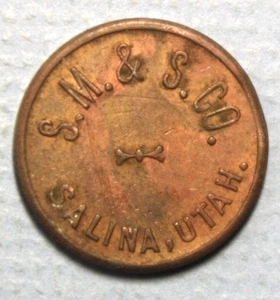 Salina Utah S M & S Co Bueno para Ficha Redonda de 21 mm de Latón Comercial 5c - Imagen 1 de 2